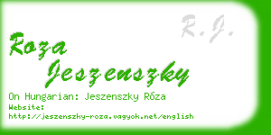 roza jeszenszky business card